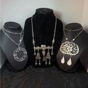 Vintage Silver tone Chunky Statement Lot